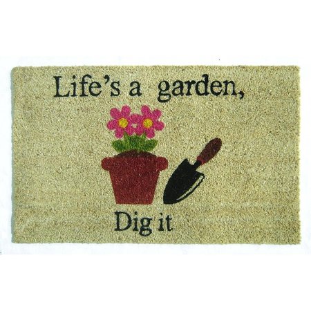 GEO CRAFTS Geo Crafts G347 DIG IT Lifes a Garden; Dig it Doormat G347 DIG IT